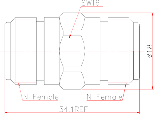 LT-N-FF, Коаксиальный переходник (N Female to Female), 18 ГГц