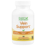 Super Nutrition, добавка для поддержки вен с диосмином, иглицей колючей, конским каштаном, биофлавоноидами и ферментами, 90 растительных капсул