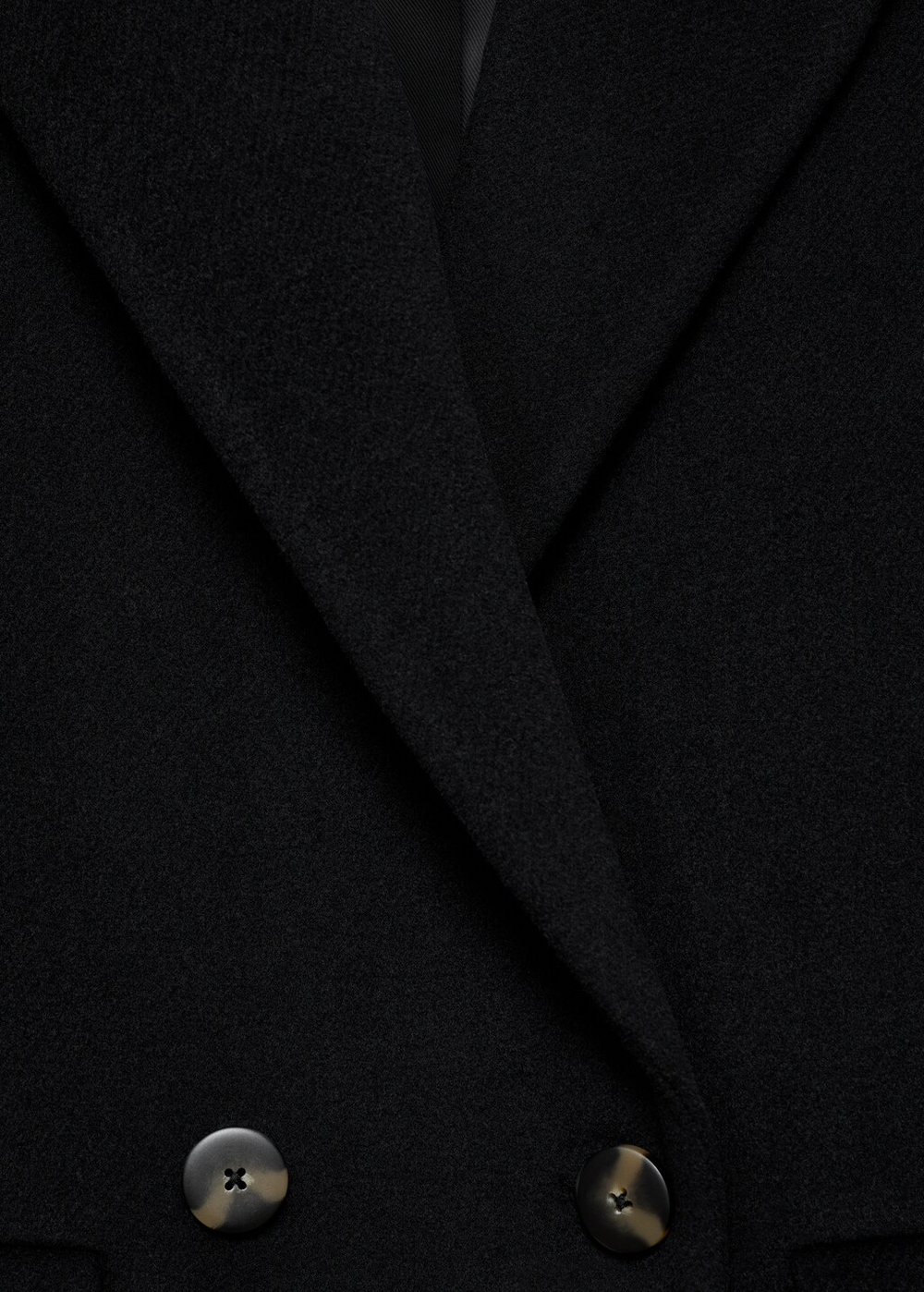 Двубортное пальто с шерстью