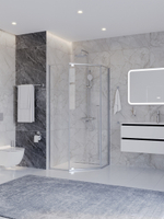 Душевой уголок Cezares PLANE-P-1-90-C-CR, 90х90х195, профиль хром, стекло прозрачное