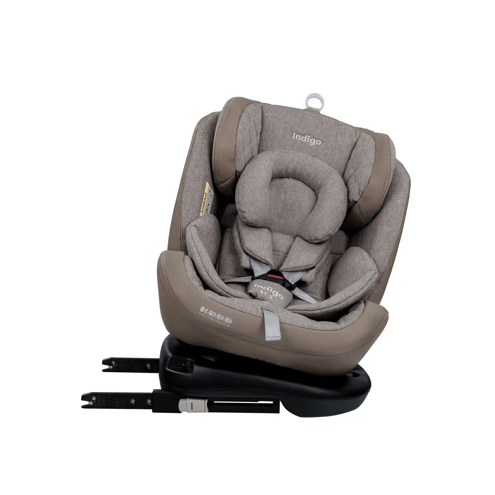 Автокресло Indigo AERO ISOFIX, ST-3, группа 0+1+2+3 (0-36 кг) бежевый лен