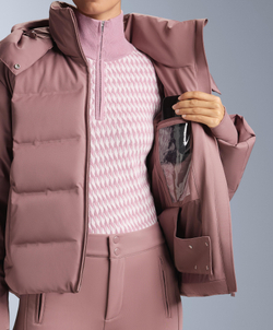 OYSHO Водонепроницаемая пуховая куртка Minardi Piume SKI, фиолетово-розовый