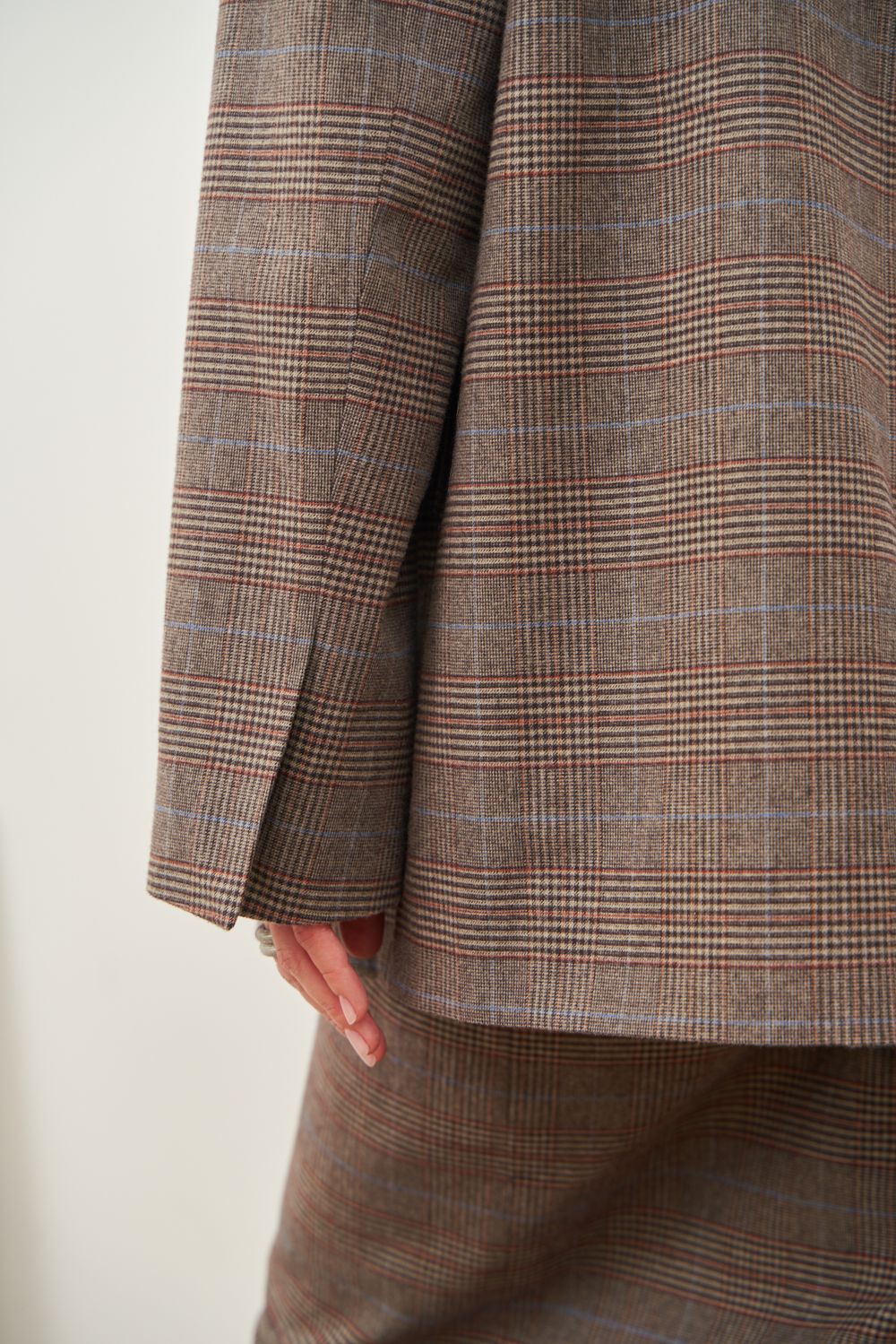 ПИДЖАК В КЛЕТКУ СЕРО-БЕЖЕВЫЙ|ОРАНЖЕВЫЙ