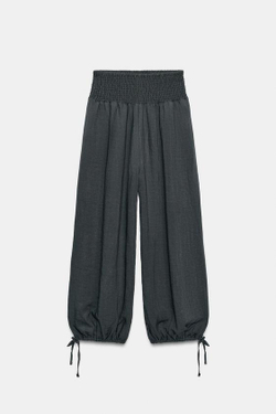 ZARA БРЮКИ BAGGY С ЭЛАСТИЧНЫМ ПОЯСОМ, АНТРАЦИТОВО-СЕРЫЙ