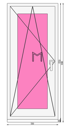 Пластиковое окно 1250 х 550 ТермА Эко + Москитная сетка