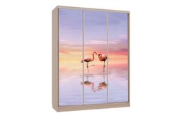 Шкаф-купе "Бассо-7 600 Фламинго" (дуб млечный), ЛДСП 16 мм, Мебельсон
