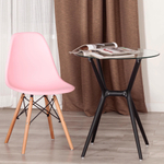 Стул CINDY (EAMES) (mod. 1801) дерево бук/металл/сиденье пластик, 45x51x82 см, Light pink (светло-розовый)