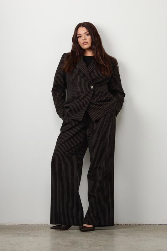 Жакет в полоску, черный