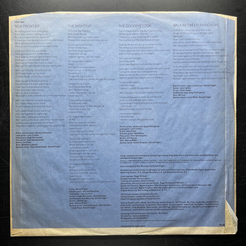 Donald Fagen ‎– The Nightfly (Англия 1982г.)