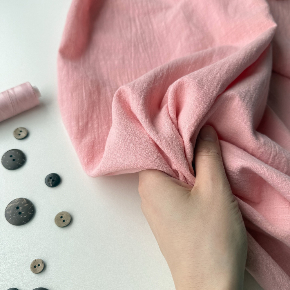 Хлопок "под Лён" Розовый персик