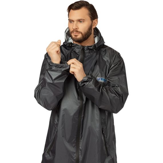 Плащ влагозащитный Waterproof Line Membrane WPL полиэфирный с ПУ покрытием на молнии тёмно-серый