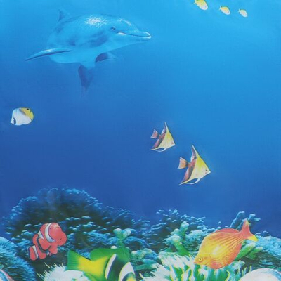 Синяя штора для ванны «Морская» (180х180 см) (Цвет: не задано)