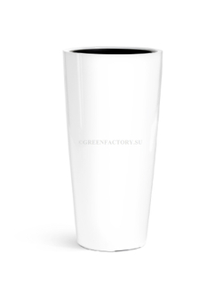 Кашпо TREEZ Effectory - серия Gloss - Высокий конус - Белый глянцевый лак