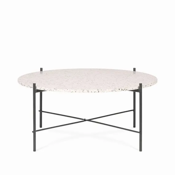 Кофейный стол Lacio Ø80х35 см, белое террацо