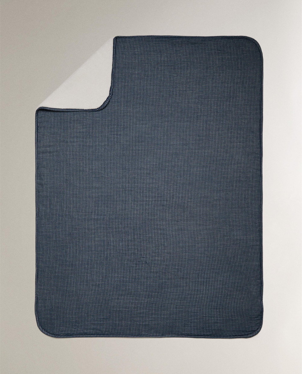 Zara Home плед детский из хлопка, синий, в клетку, 90x120 см