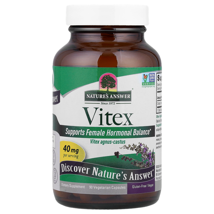 Витекс агнус кастус, Vitex Agnus-Cactus, Nature's Answer, 90 вегетарианских капсул