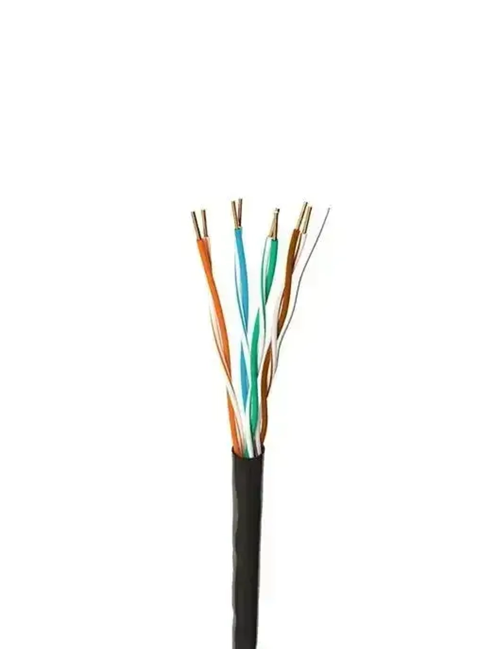 Комплект: Интернет кабель уличный витая пара UTP4 cat.5e, одножильный с коннектором rj45 и колпачками rj45 внешний для наружной прокладки 30 метров