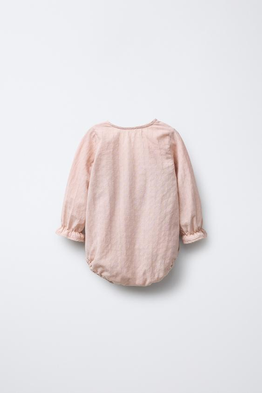 ZARA КОМБИНЕЗОН С КРУЖЕВОМ И ВЫШИВКОЙ, ПУДРОВО-РОЗОВЫЙ