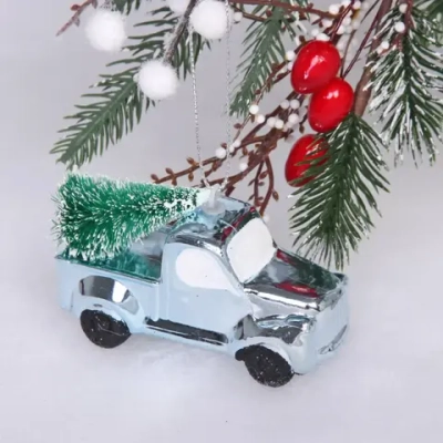 Ёлочная игрушка «Новогодний экспресс» 4*9*11 см, голубой