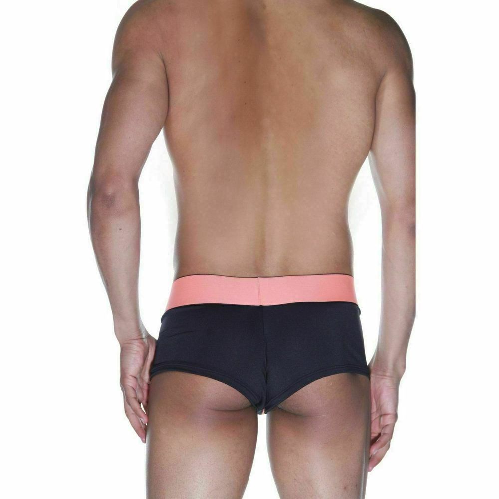 Мужские трусы хипсы черные с персиковой резинкой La Blinque 15532