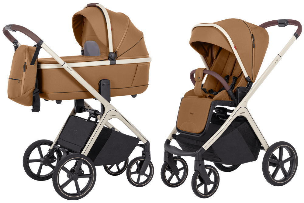 Коляска Carrello Vector CRL-6550 и автокресло Cybex Aton B2 Steel Grey 3 в 1 Coral Beige