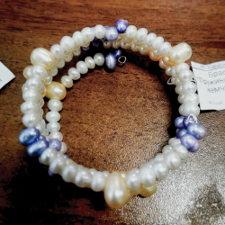 Браслет "Пружинка Капри" жемчуг микс