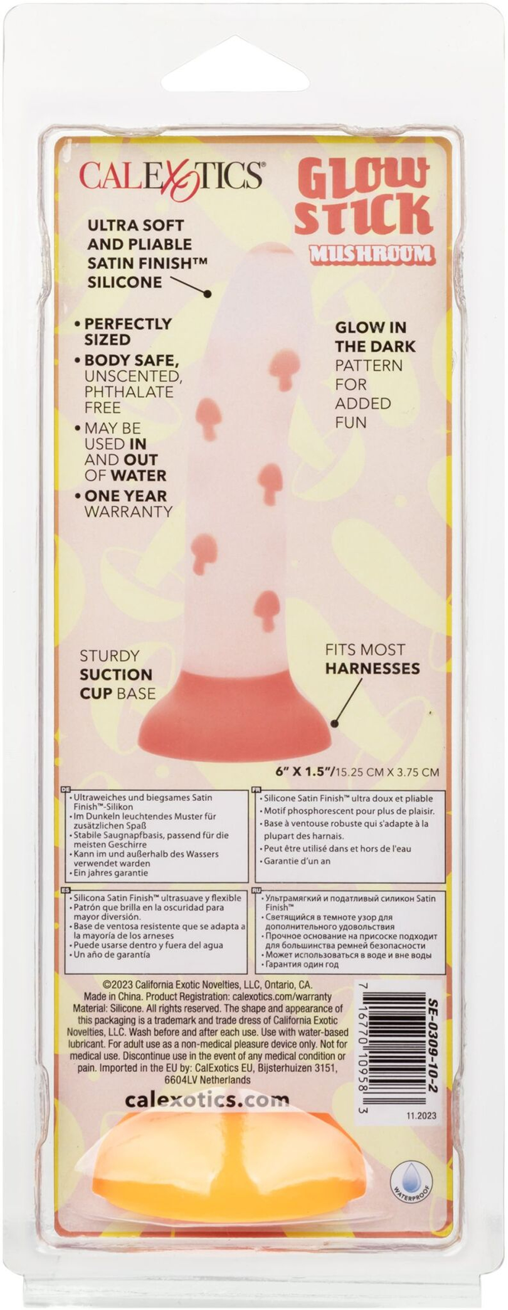 Светящийся в темноте фаллоимитатор Glow Stick Mushroom (Цвет: белый)