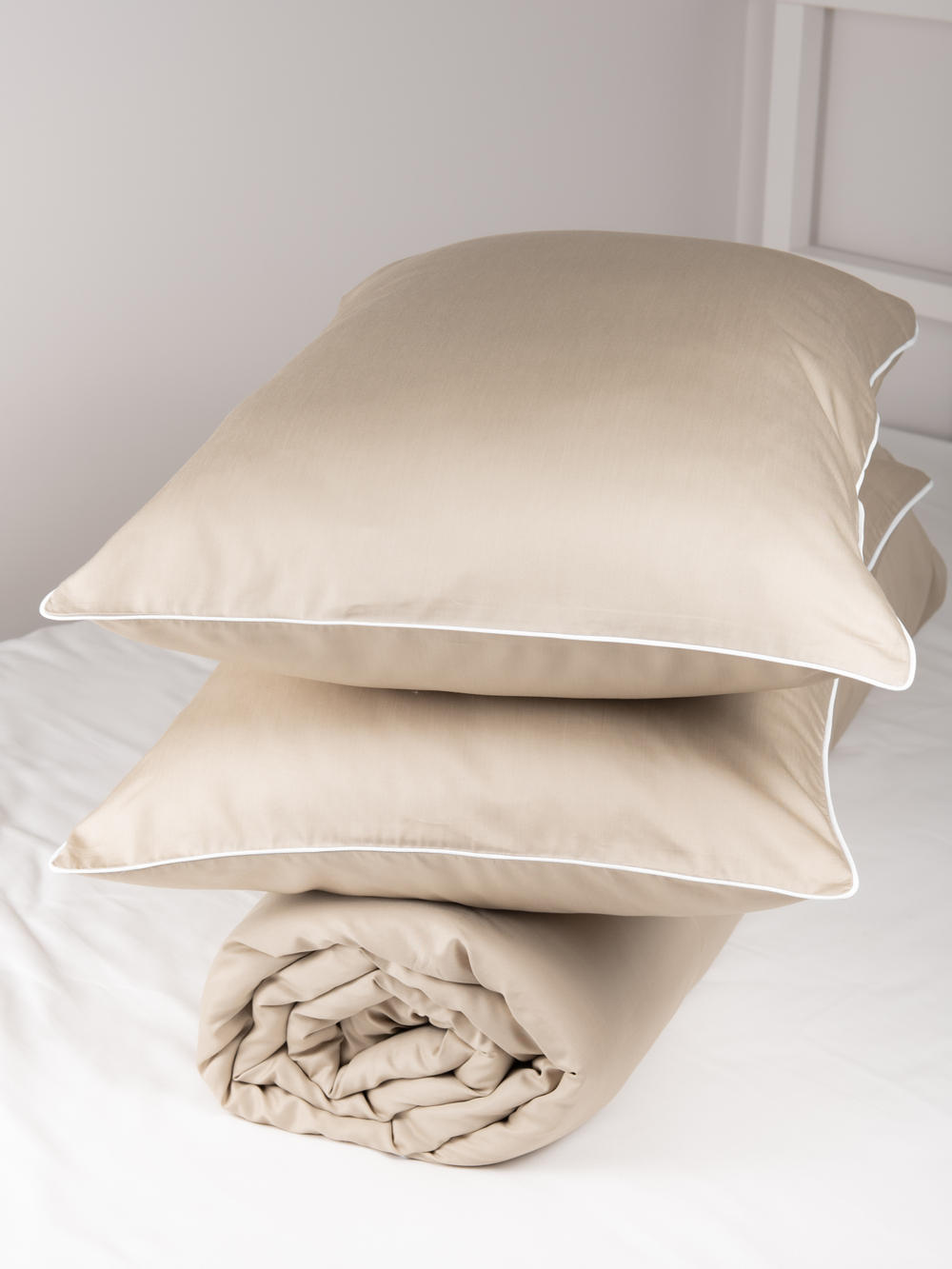 MOON Комплект постельного белья, сатин темно-бежевый