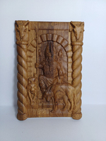 Панно резное из дуба бог ОДИН (ВОТАН) 27х18,5 см