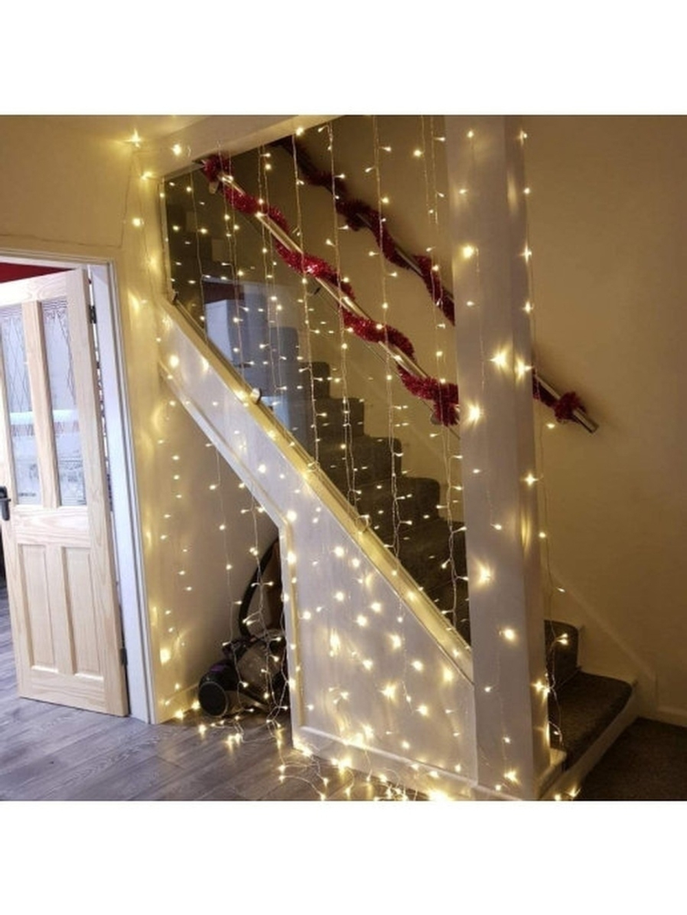 Гирлянда новогодняя штора 3x3/занавес/светодиодная/на окно/дождик