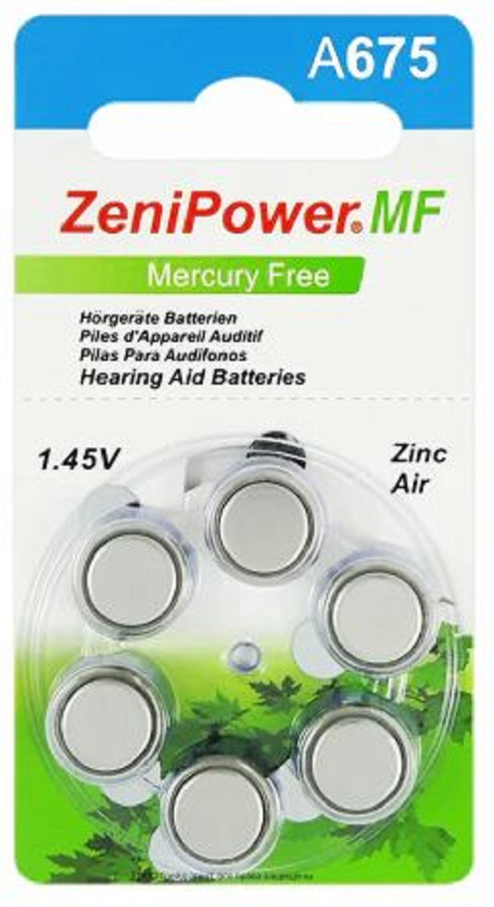 Элемент питания ZeniPower ZA675 к-т6