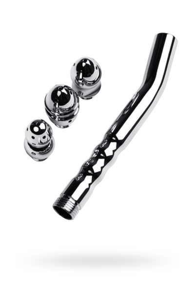 Анальный душ с тремя насадками Metal by TOYFA, серебряный, Ø 2см, 15,4 г