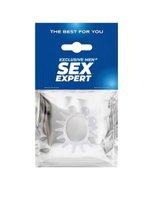 Эластичное эрекционное кольцо с шариками и лучами (Цвет: прозрачный)