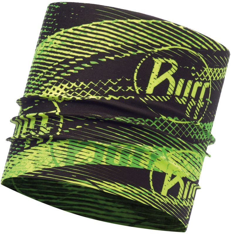 Широкая спортивная повязка на голову Buff Headband Wide CoolNet Flash Logo Yellow Fluor Фото 1