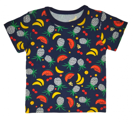 Футболка для девочки 411/143 темная, тропики