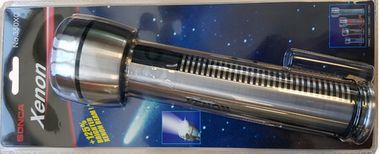 Фонарик переносной влагонепроницаемый Sonca Ксенон(HPx30, 3.6V, 0.82A, 3xD/R20/UM1, яркость луча увеличена на 125%), в блистере Sonca 350XC