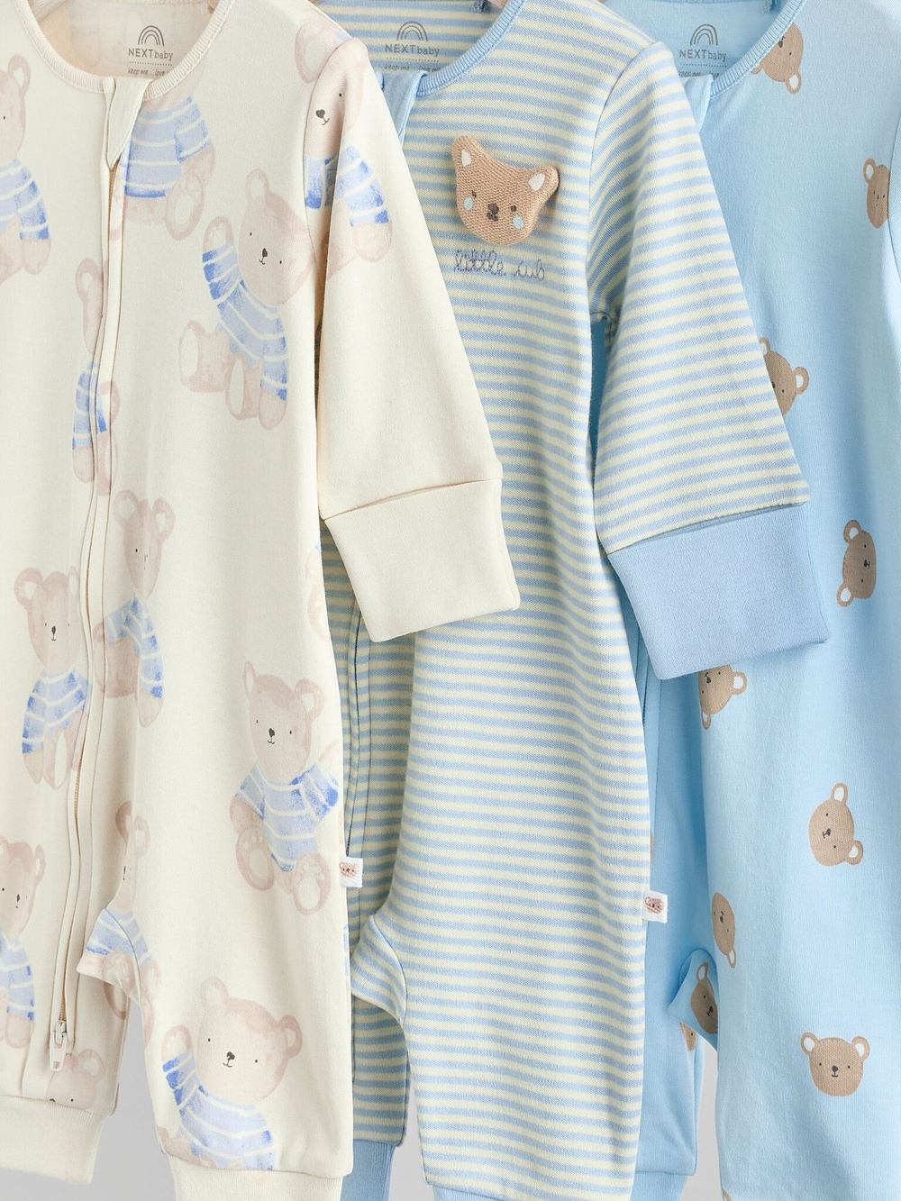 Комбинезон / Cлип для малышей Next AA5-955, 3 шт., Желтый, Голубой