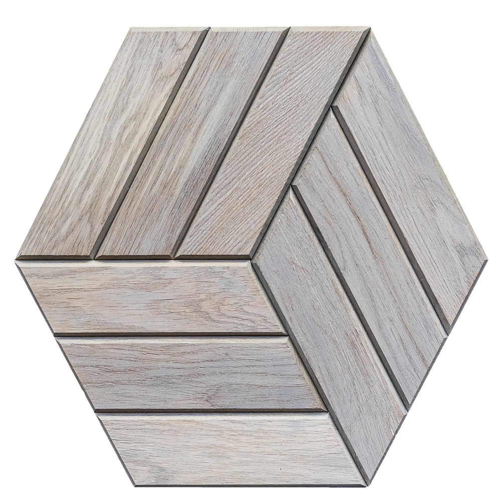 Деревянная мозаика для стен Wood Mosaic Куба Серый