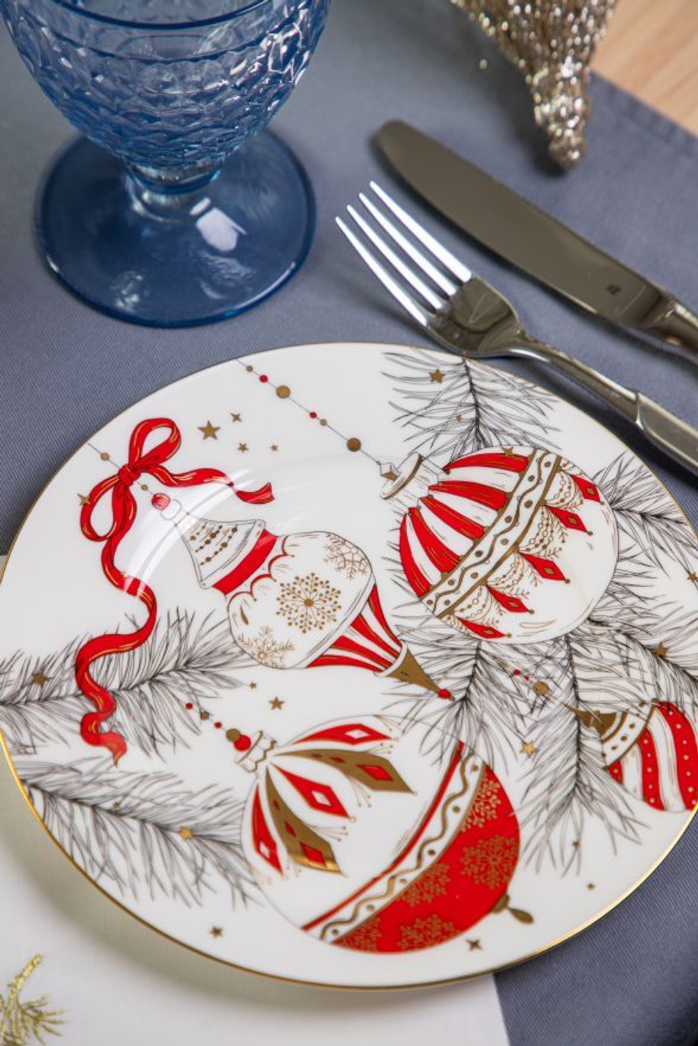 VALERIE CONCEPT Тарелка десертная "Ёлочные шары"