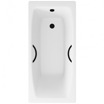 Ванна чугунная Delice Repos 170х70 с черными матовыми ручками DLR220508RB