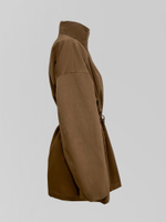 Парка 888 9113 однотонная на молнии с кулиской на талии