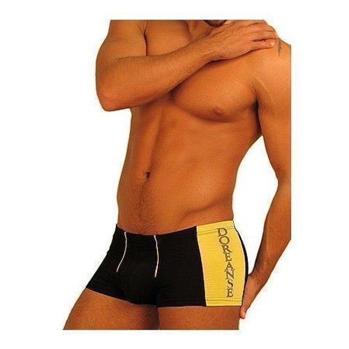 Мужские трусы хипсы черные с желтыми вставками Doreanse 1599