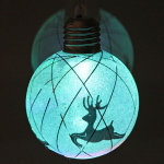 Шар новогодний с подсветкой 8 см «Олень», Мультицвет