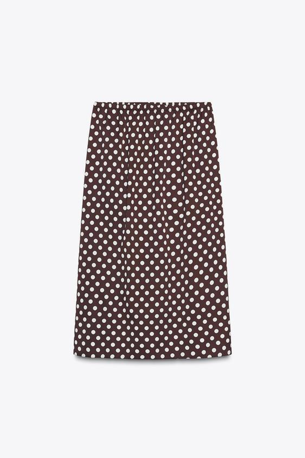 ZARA ЮБКА МИДИ В ГОРОШЕК — ZW COLLECTION, ГРАНАТОВЫЙ