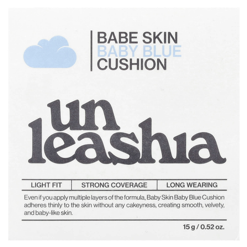 Unleashia, Babe Skin Baby Blue Cushion, SPF 40 / PA ++, 21C Baby Cheek, 15 г (0,52 унции)