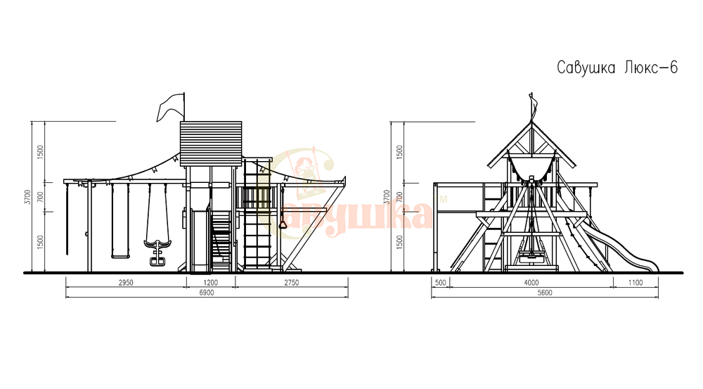 Деревянный игровой комплекс Савушка Lux - 6
