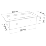 Встраиваемый горизонт. настольный удлинитель , 2 EURO 1 USB  + 1 USB Type-С, Белый(267х120х68) полуавтомат