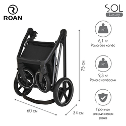 Детская коляска Roan Sol Luxury 3 в 1 с автокреслом Tutis Elo Lux Black RSL/4041 Porto/Nikiel