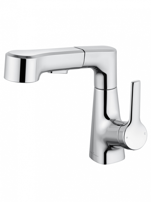 Смеситель для раковины с выдвижным изливом WONZON & WOGHAND, Хром (WW-121B108-CR)
