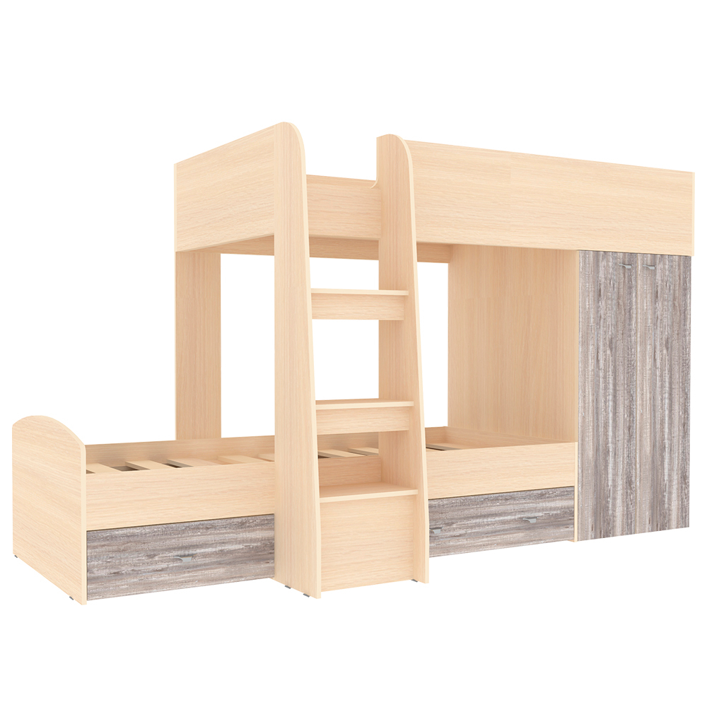 Двухъярусная кровать КарИВи Голден Кидс 2  Дуб Молочный Бетон